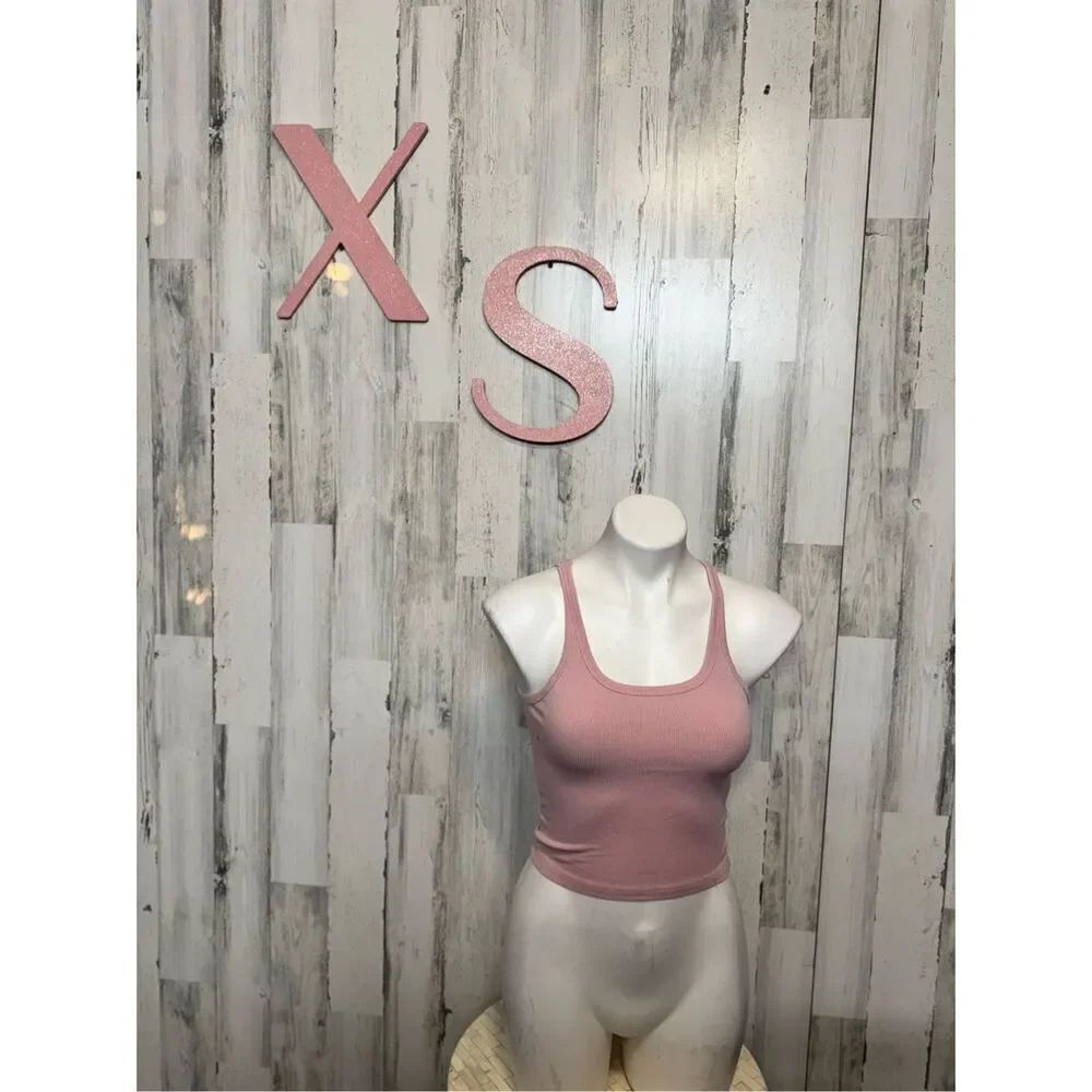 Pink cropped tank top size XS